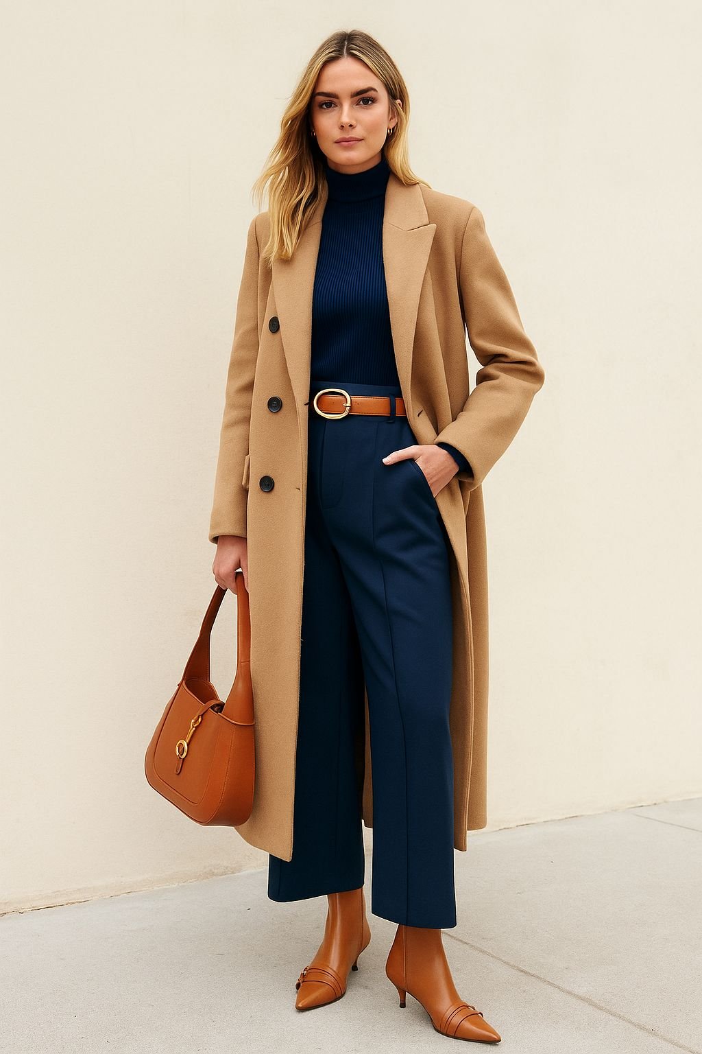 Camel & Navy Luxe Ensemble - Curated product collection