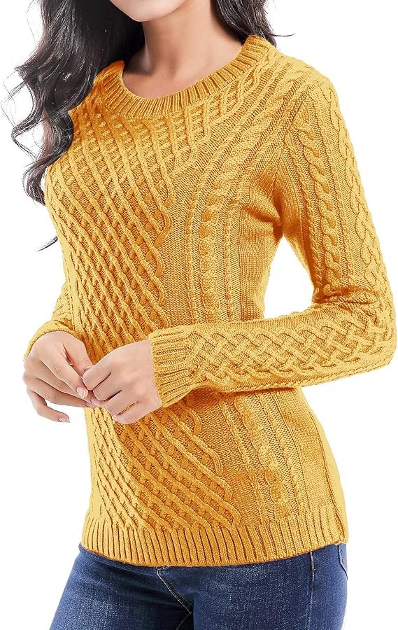 v28 Women Crew Neck Knit Stretchable Elasticity Long Sleeve Sweater Jumper Pullover - Product image