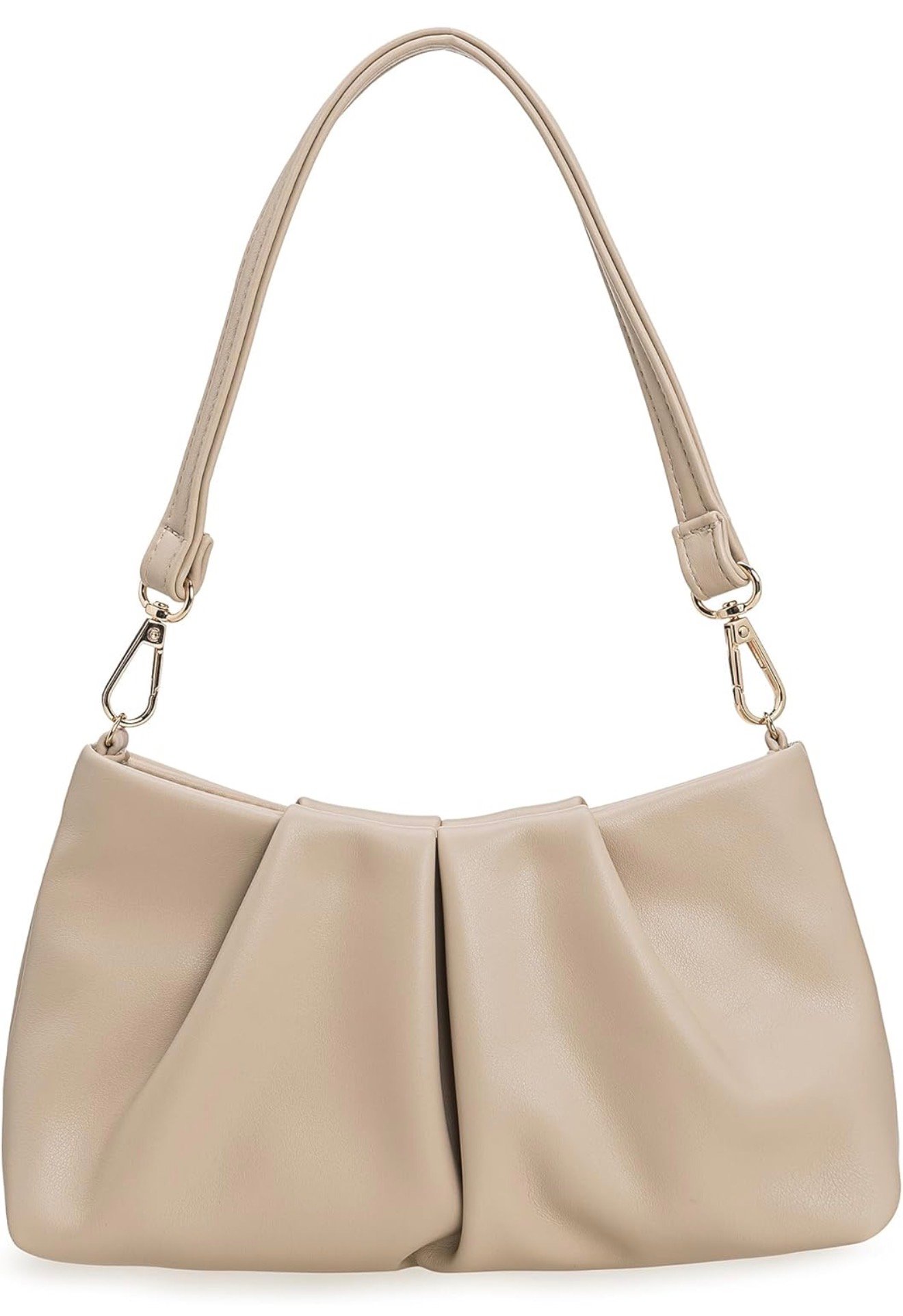 Pleated PU Clutch Evening Purse for Women Dressy Formal Faux Leather Shoulder Handbag - Product image